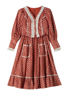 Autumn's Flaming Whisper Dress