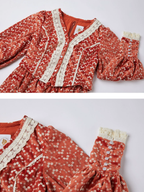 Autumn's Flaming Whisper Dress
