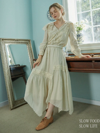 Autumn's Serene Verse Dress