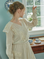 Autumn's Serene Verse Dress