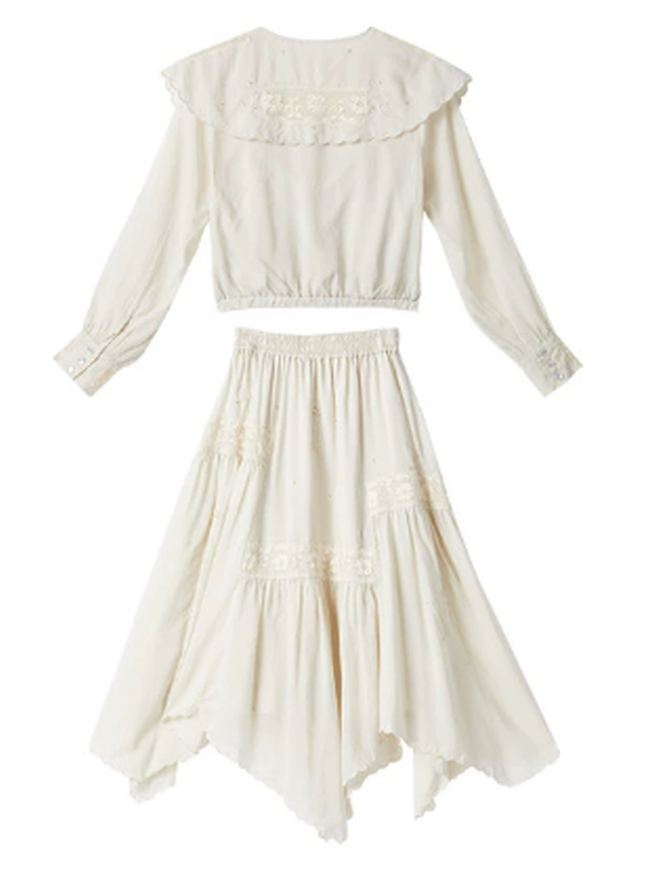 Autumn's Serene Verse Dress