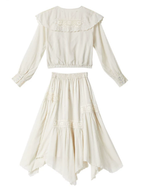 Autumn's Serene Verse Dress