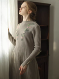 Elegant Blossom Pleats Dress
