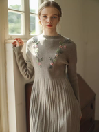 Elegant Blossom Pleats Dress