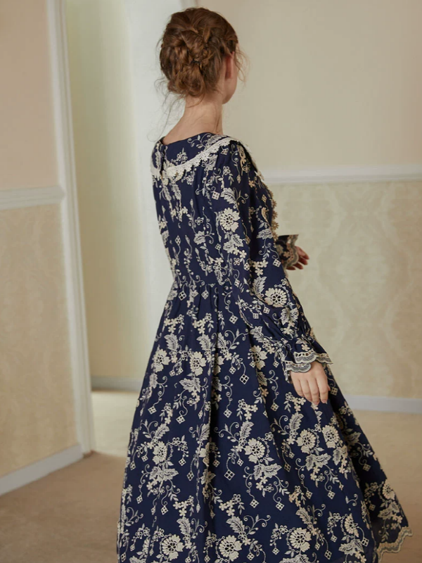 Vintage Floral Frill Dress