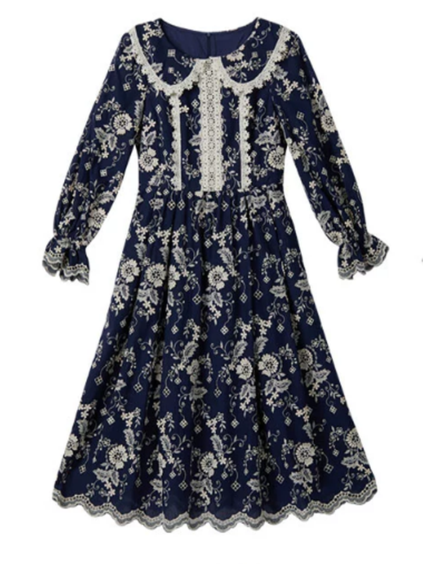 Vintage Floral Frill Dress