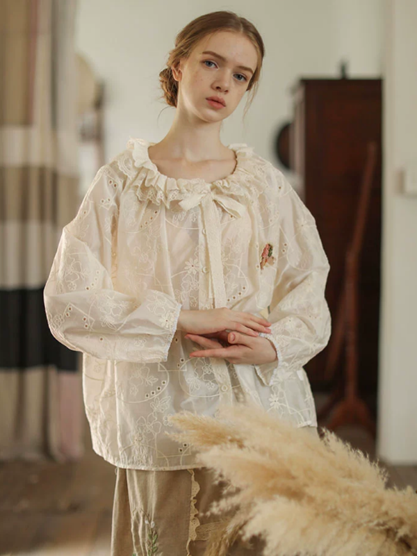 Vintage Blossom Lace Blouse