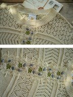 Beige Floral Lace Knit