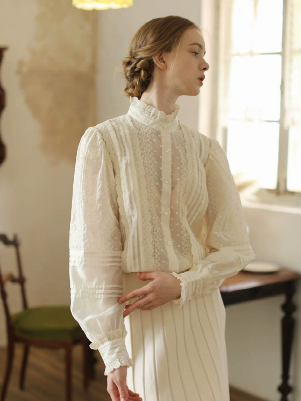 Classic Ivory Lace Story Blouse