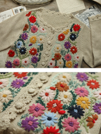 Retro Blossom Embroidery Cardigan