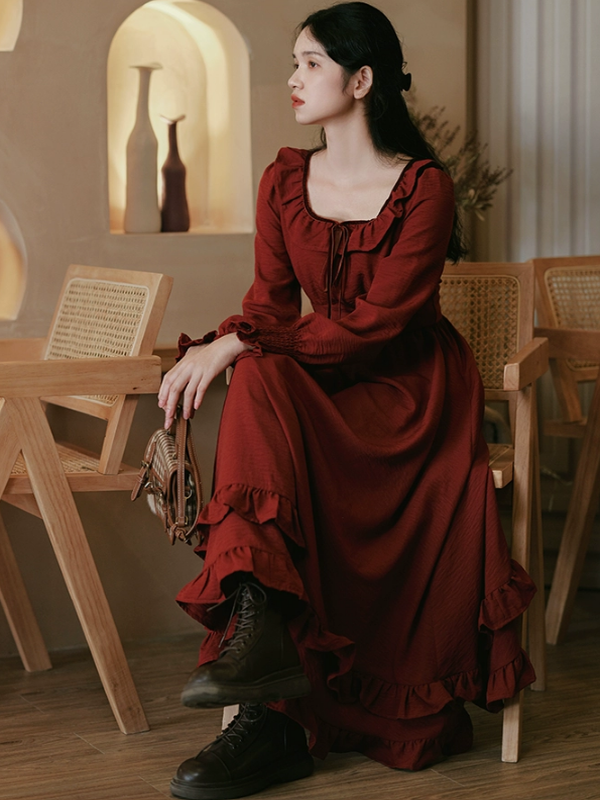 French Wine Elegance Dress