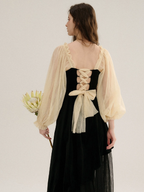 Velvet Chiffon Harmony French Dress