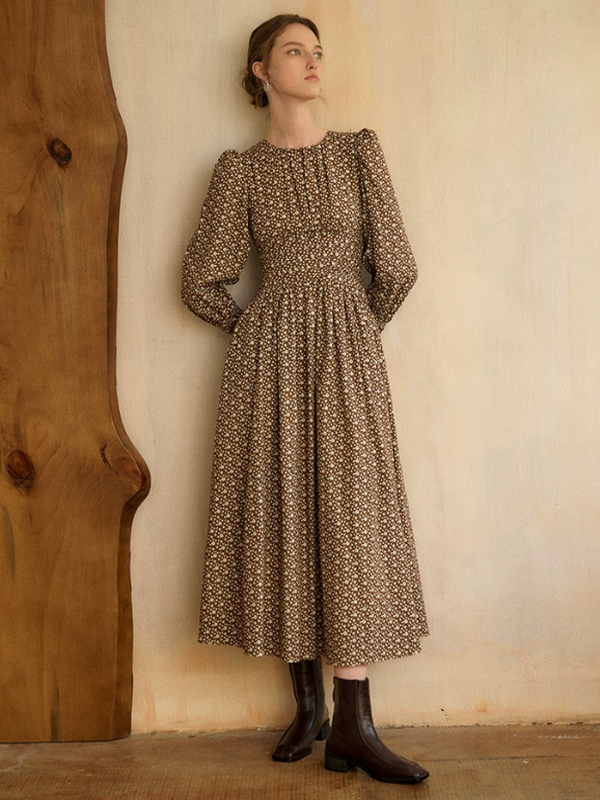 Autumn Melody Floral Dress