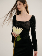 Starry Velvet Elegance Dress