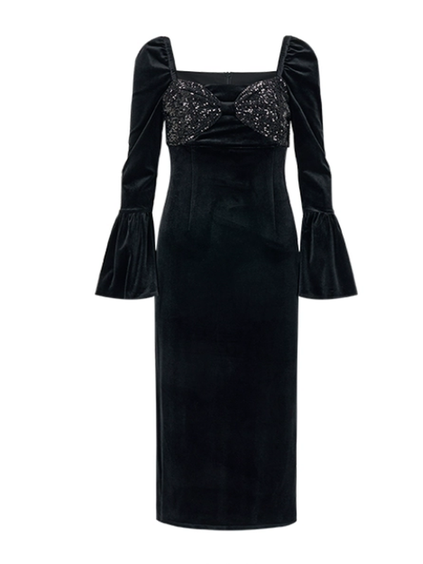 Starry Velvet Elegance Dress