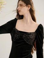 Starry Velvet Elegance Dress