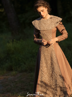 French Retro Rosy Twilight Dress