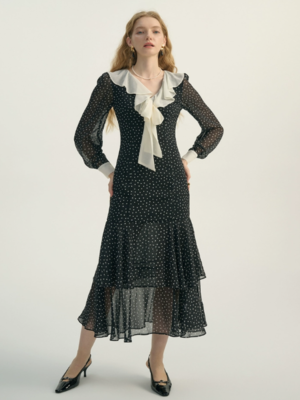 Stellar Romance French Polka Dress