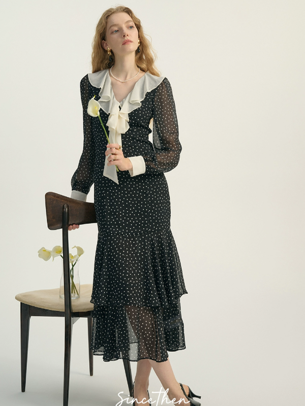 Stellar Romance French Polka Dress