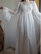 White Floral Sunrise Elegance Nightgown