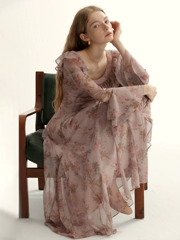 Sunlit Rose Elegance Dress