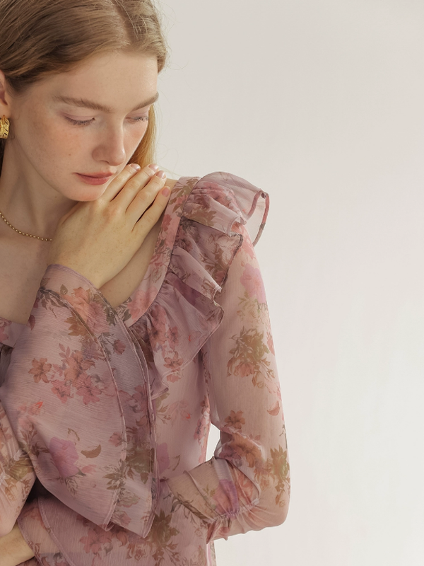 Sunlit Rose Elegance Dress