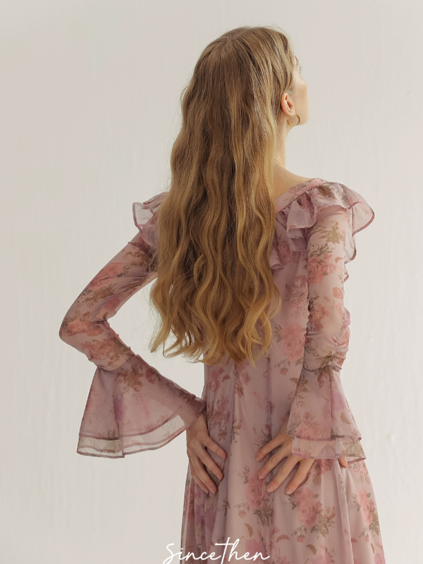 Sunlit Rose Elegance Dress