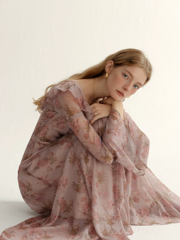 Sunlit Rose Elegance Dress
