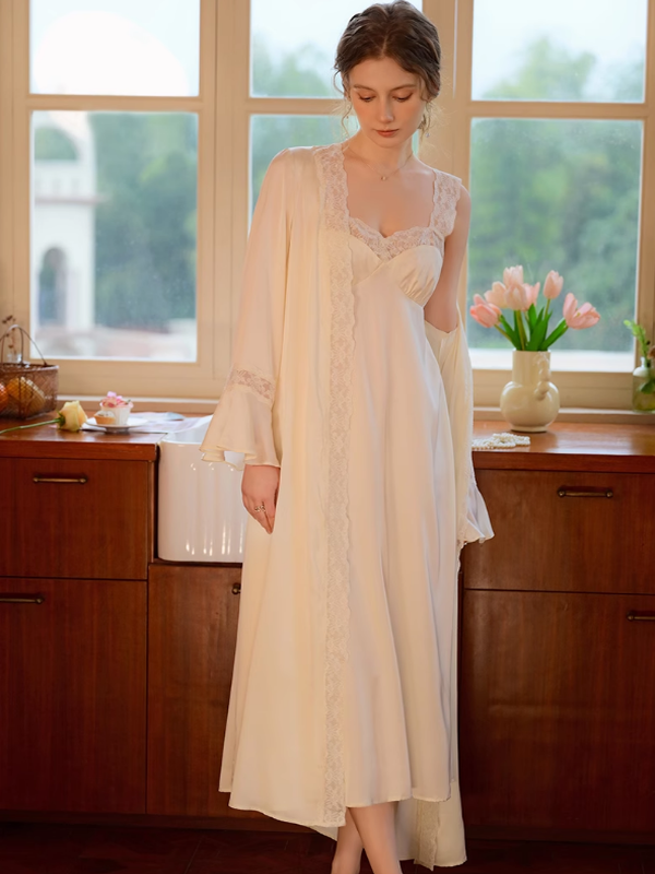 Elegant Whisper Night Dress Ensemble