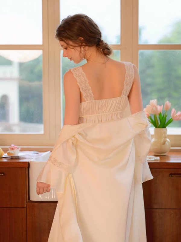 Elegant Whisper Night Dress Ensemble