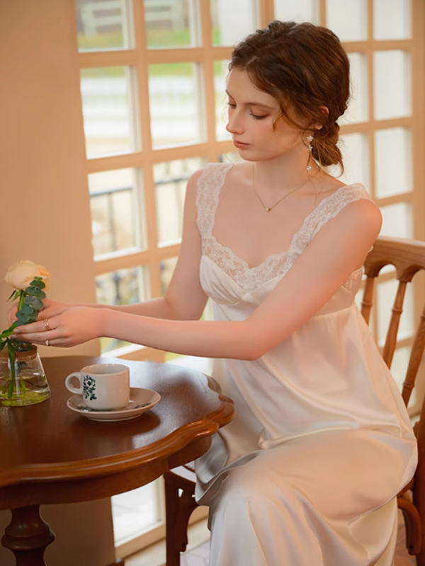 Elegant Whisper Night Dress Ensemble