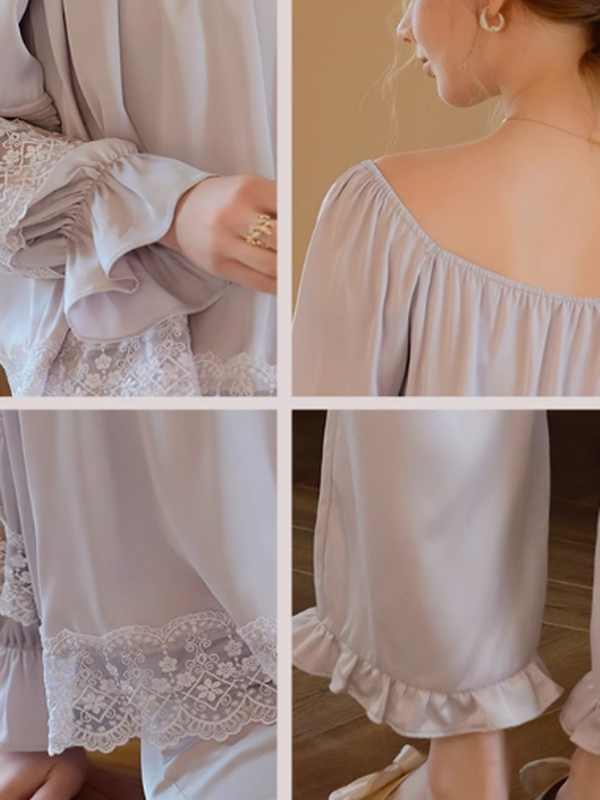 Lavender Dream Lace-Trimmed Pajama