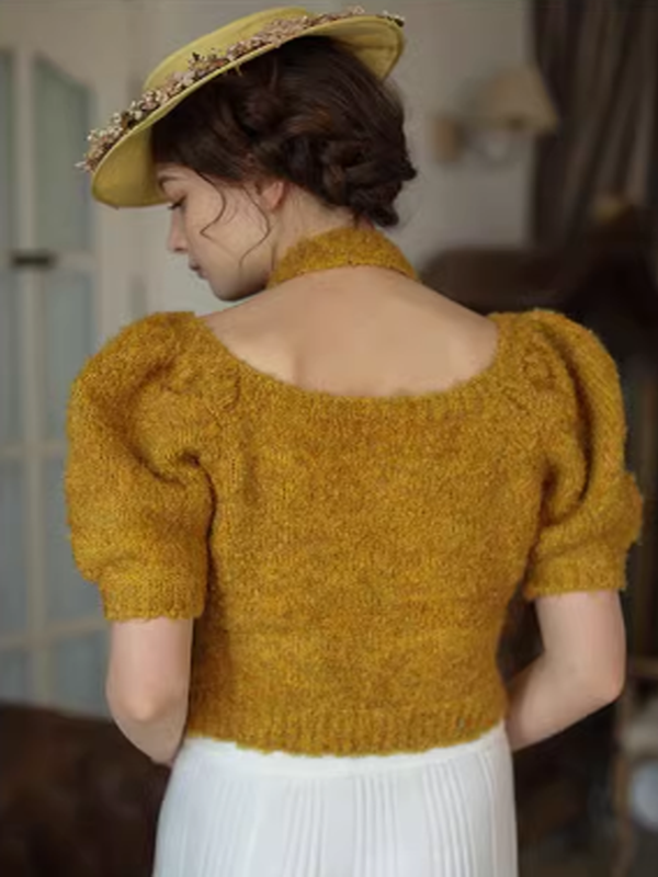 Hand-Embroidered Knit Top