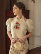Hand-Embroidered Knit Top