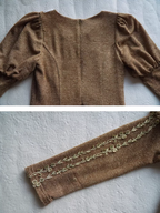 Golden Elegance Victorian Dress