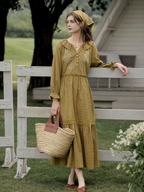 Floral Checkered Spring Dress