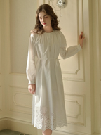 Cotton Bloom Embroidered Dress