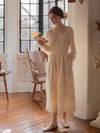 Romantic Embroidered Ivory Dress