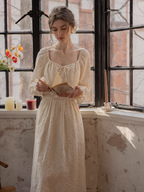 Romantic Embroidered Ivory Dress