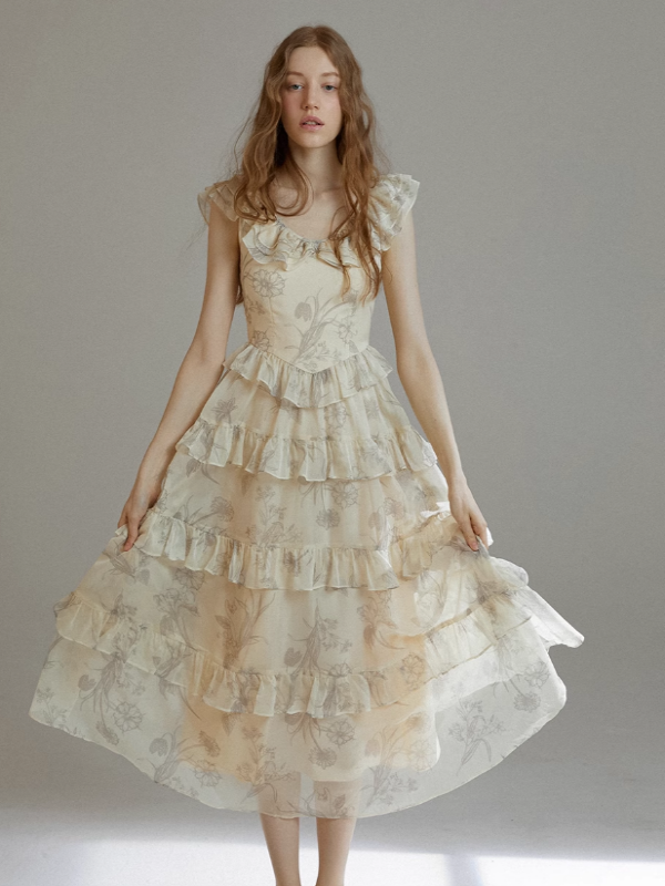 Sunlit Floral Whimsy Dress