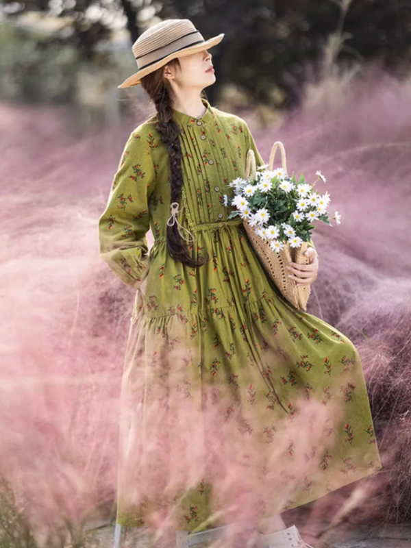Green Harmony Floral Dress