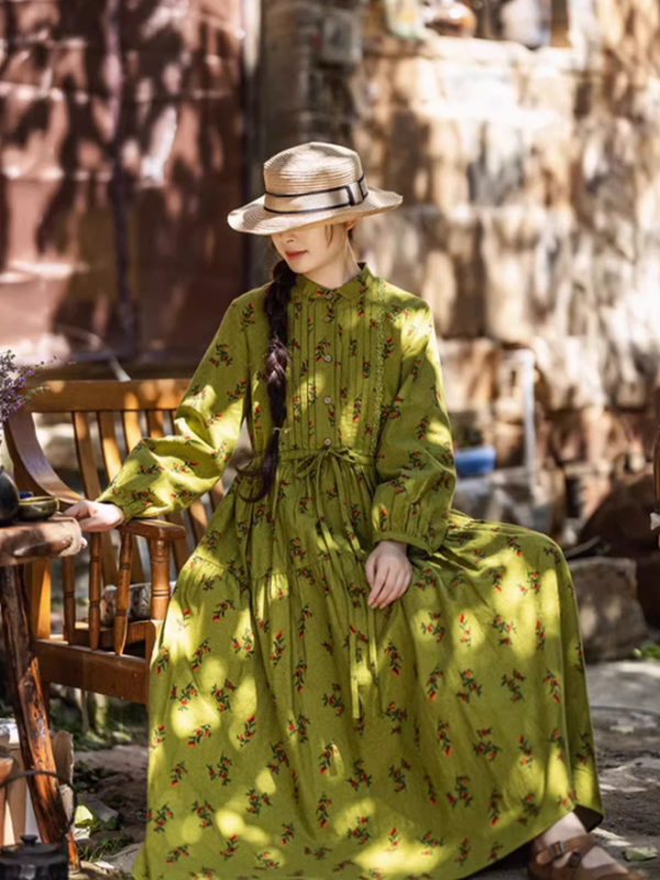 Green Harmony Floral Dress