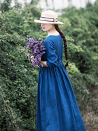 Cottage Dream Floral Linen Dress