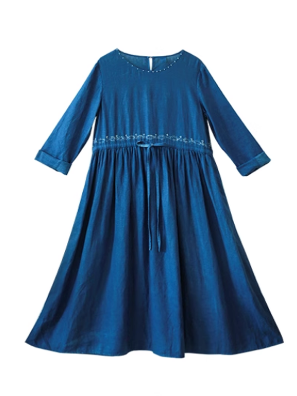 Cottage Dream Floral Linen Dress