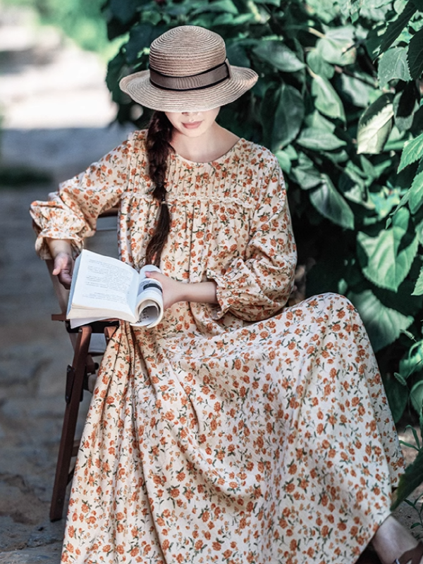 Vintage Blossom Corduroy Dress