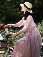 Sunlit Garden Floral Embroidered Dress