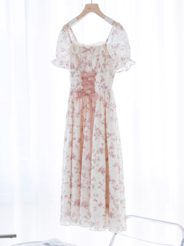 Enchanted Pink Blooms Princess Dress