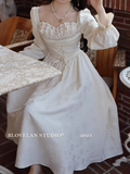 Elegant Lace Princess Ivory Dress