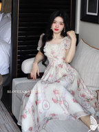 Floral Elegance Frill Dress