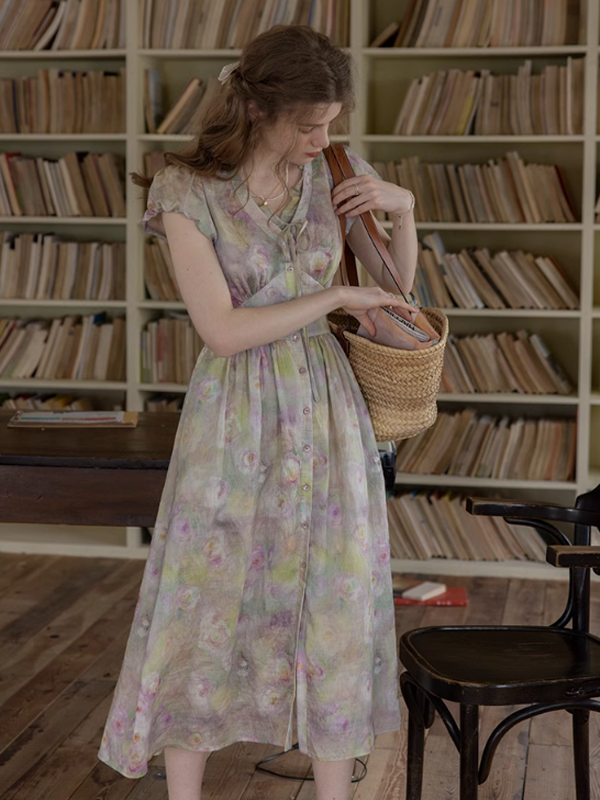 Serene Pastel Floral Dress